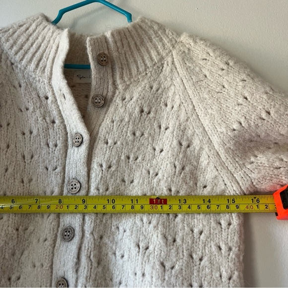 Rylee + Cru Girls Knit Cardigan Sweater 8-9Y Cream Button Front Wool Blend - Picture 10 of 11